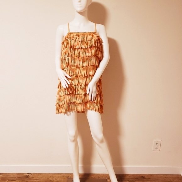 CALYPSO St.Barth Peach Silk Fringe Slip Dress- Vintage-NEW-XS - Picture 7 of 9